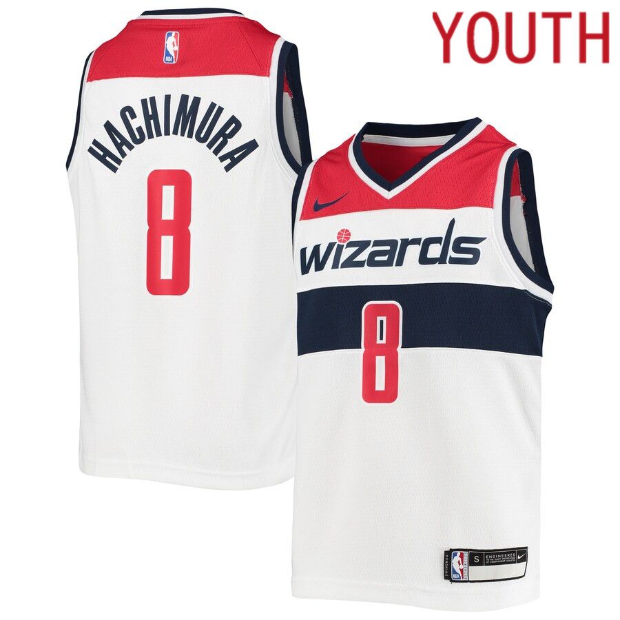 Youth Washington Wizards 8 Rui Hachimura Nike White Swingman NBA Jersey